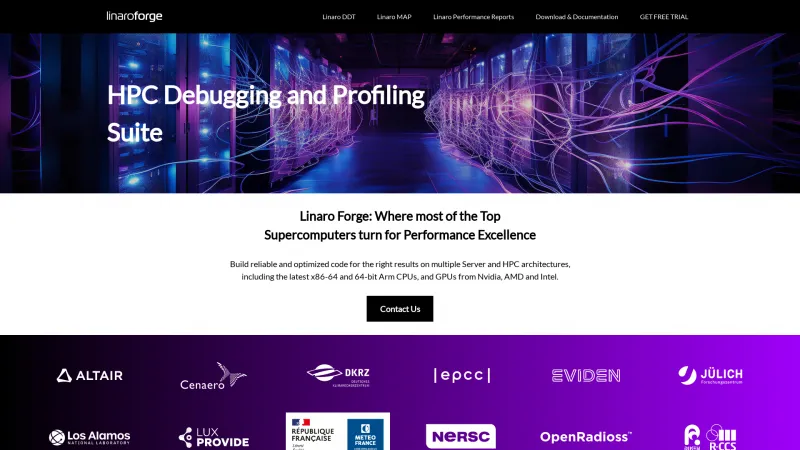 Homepage of Arm Forge