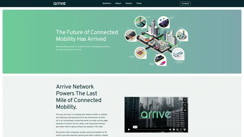 Homepage of Arrive