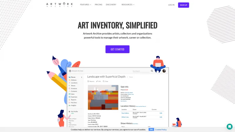 Homepage of Artwork Archive