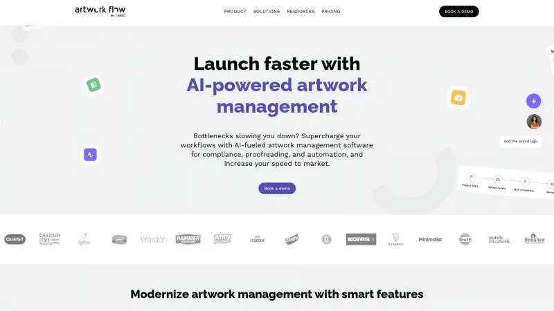 Homepage of Artwork Flow