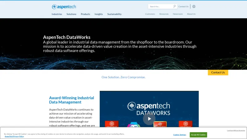 Homepage of Aspen IoT Analytics Suite