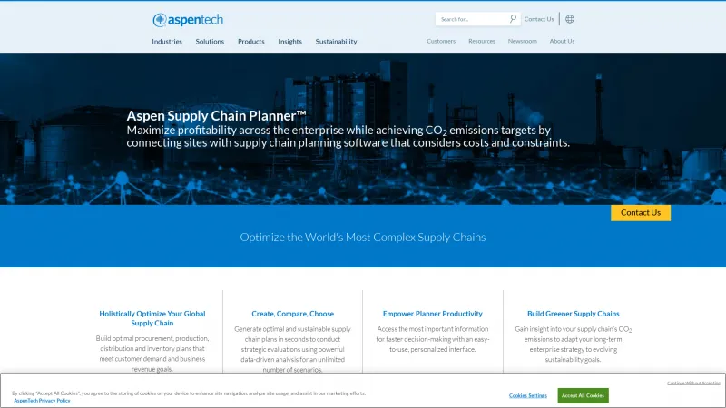 Homepage of Aspen Supply Chain Planner