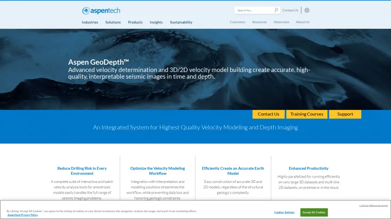 Homepage of Aspen GeoDepth