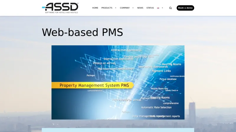 Homepage of Hotel Management System PMS