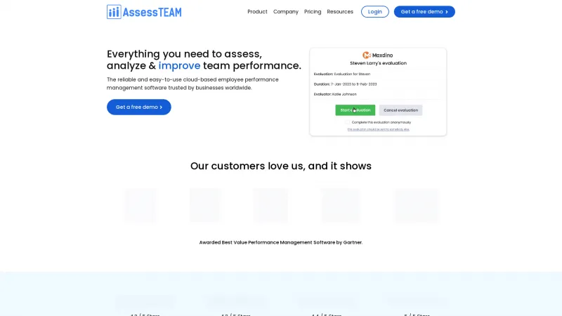 Homepage of AssessTEAM