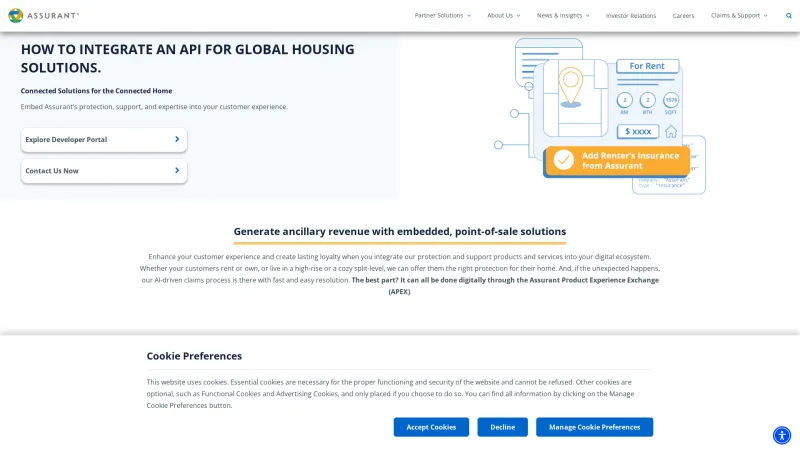 Homepage of Assurant APEX