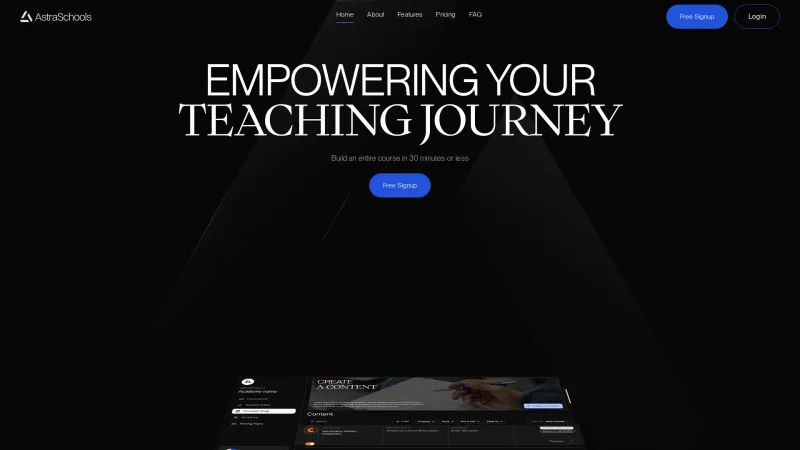 Homepage of AstraSchools