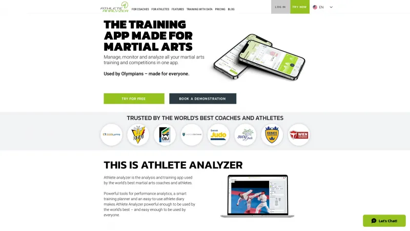 Homepage of Athlete Analyzer