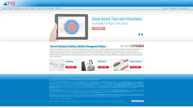 Homepage of ATSTimeWork OnDemand