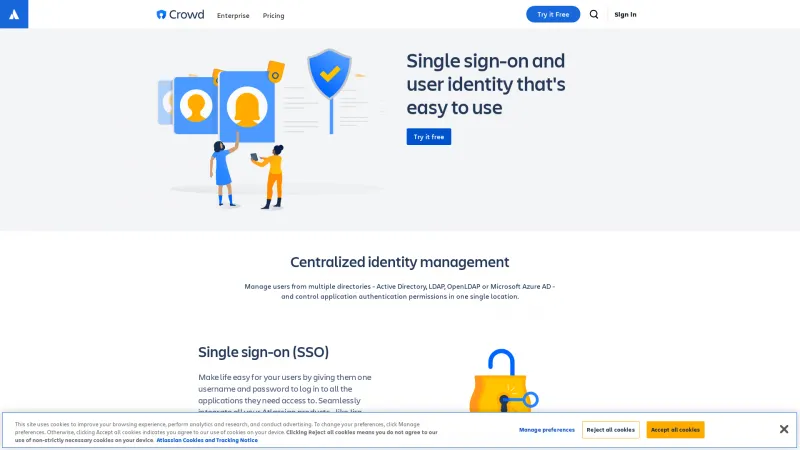 Homepage of Atlassian Crowd