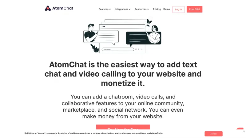 Homepage of AtomChat