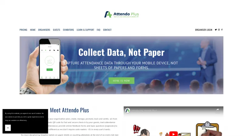 Homepage of Attendo Plus