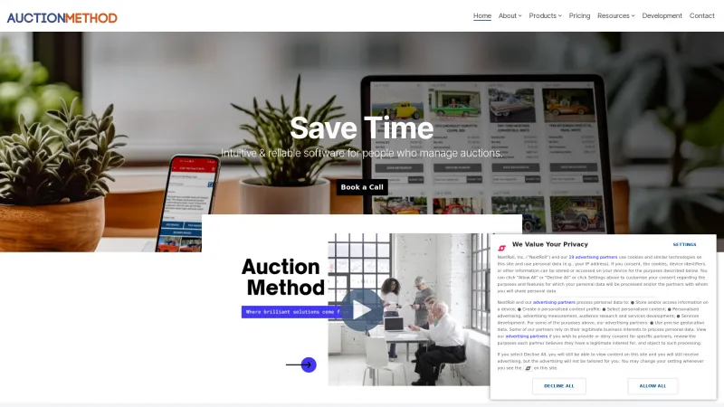 Homepage of AuctionMethod