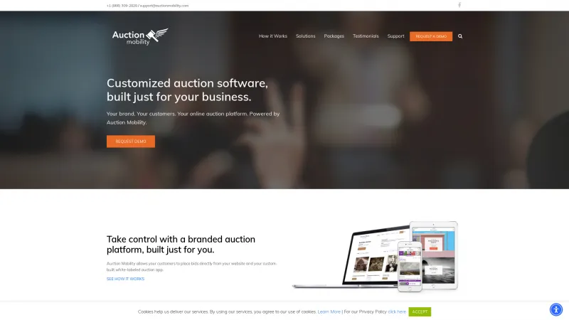 Homepage of Auction Mobility