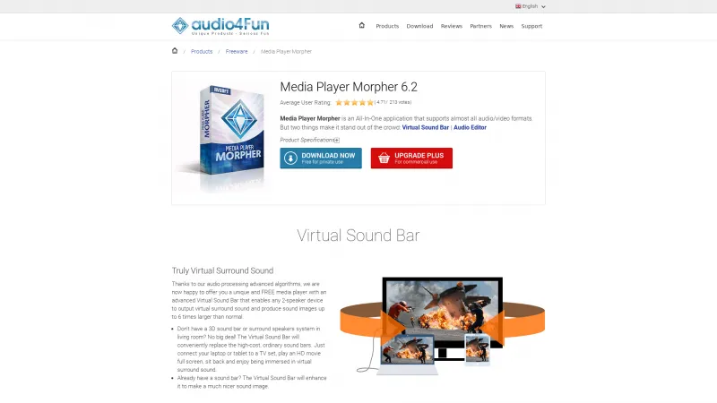 Homepage of Media Player Morpher