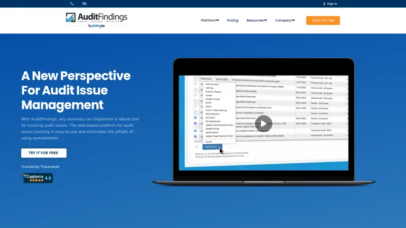 Homepage of AuditFindings.com