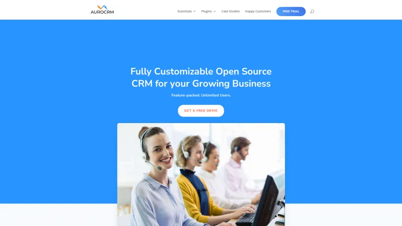 Homepage of Auro CRM