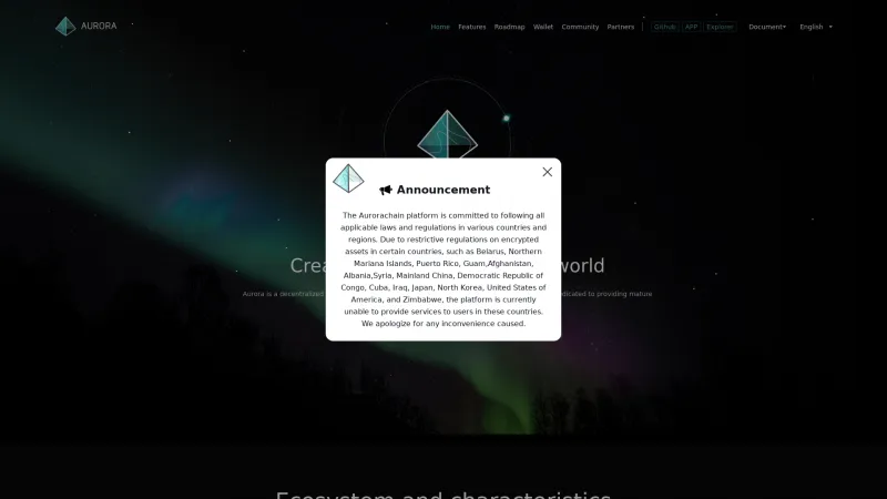 Homepage of Aurora