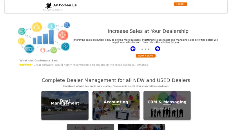 Homepage of Autodeals