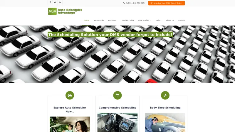 Homepage of Auto Scheduler Advantage