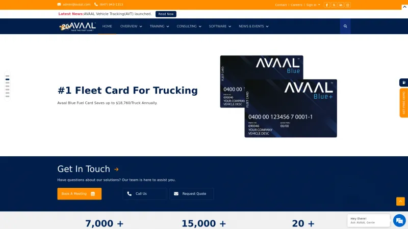 Homepage of Avaal Express