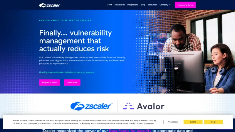 Homepage of Avalor