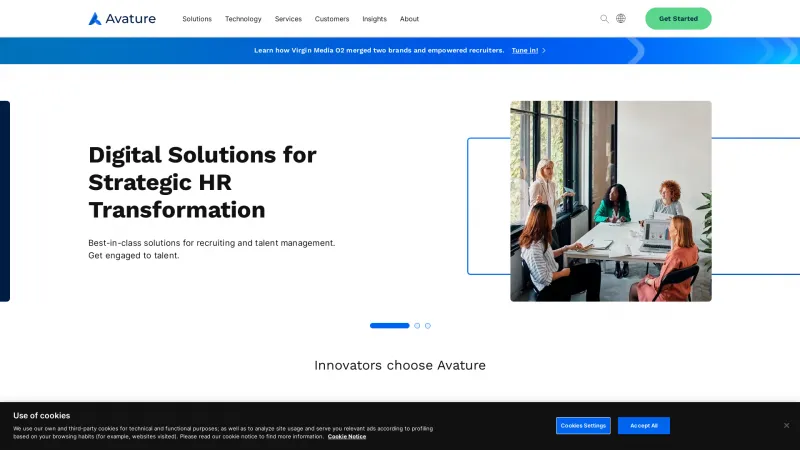 Homepage of Avature