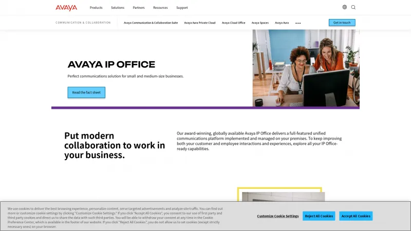 Homepage of Avaya IP Office