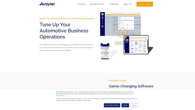 Homepage of Avayler