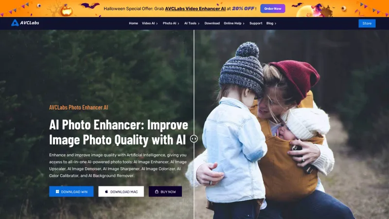 Homepage of AVCLabs Photo Enhancer AI