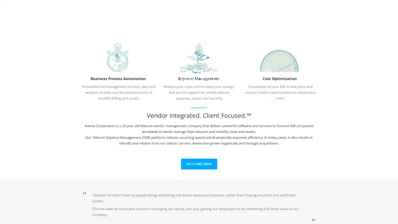 Homepage of Advanced Vendor Management