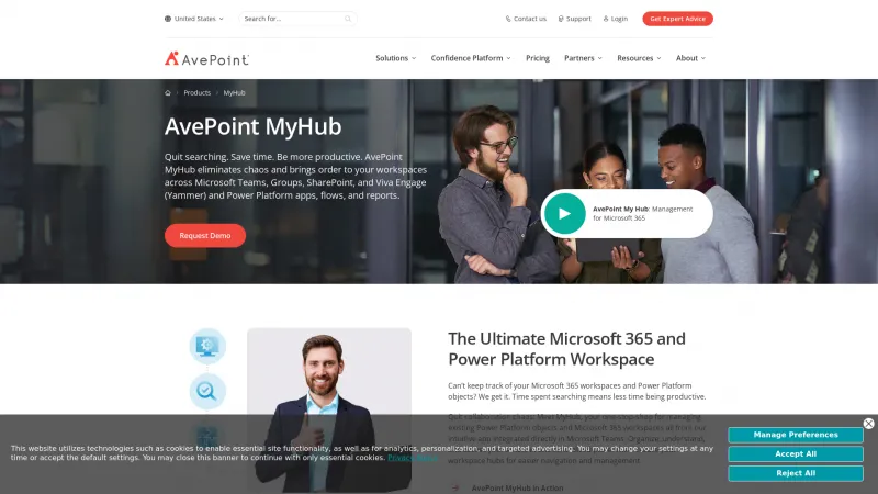 Homepage of MyHub