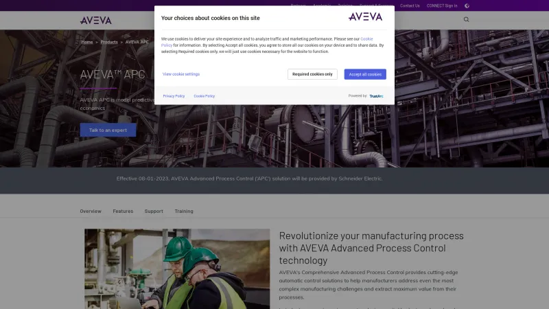 Homepage of AVEVA APC