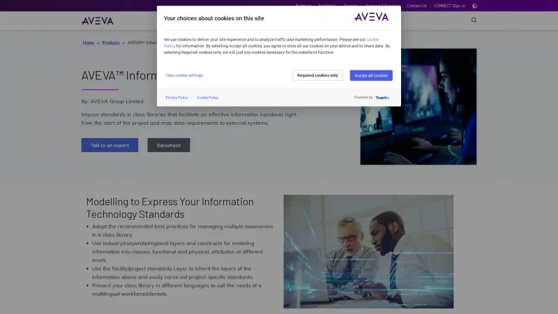 Homepage of AVEVA Information Standards Manager