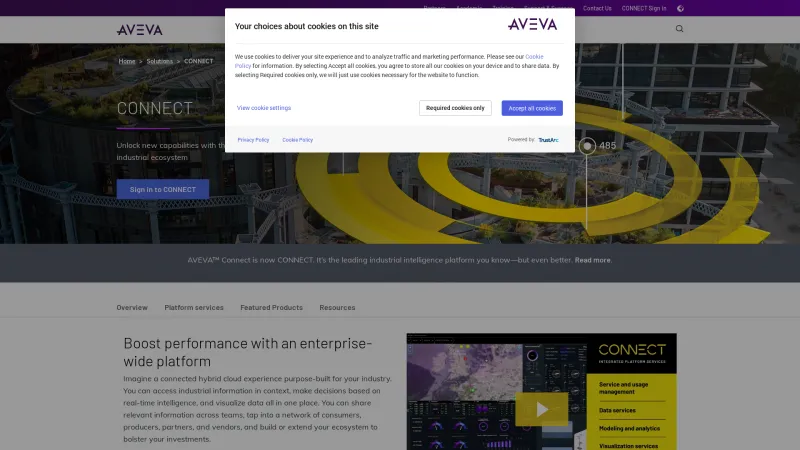 Homepage of AVEVA Connect