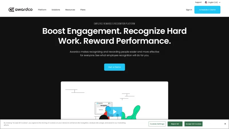 Homepage of Awardco