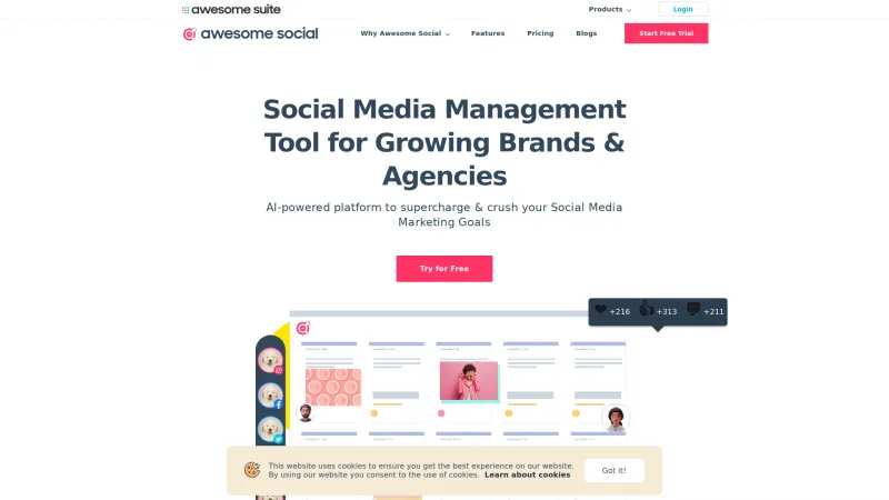 Homepage of Awesome Social