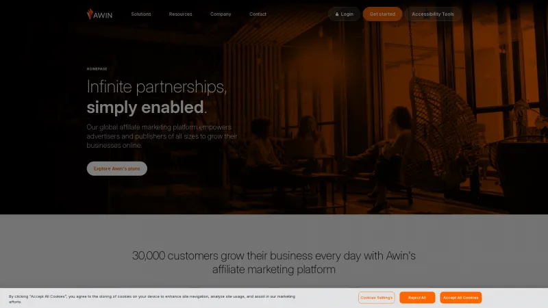 Homepage of Awin