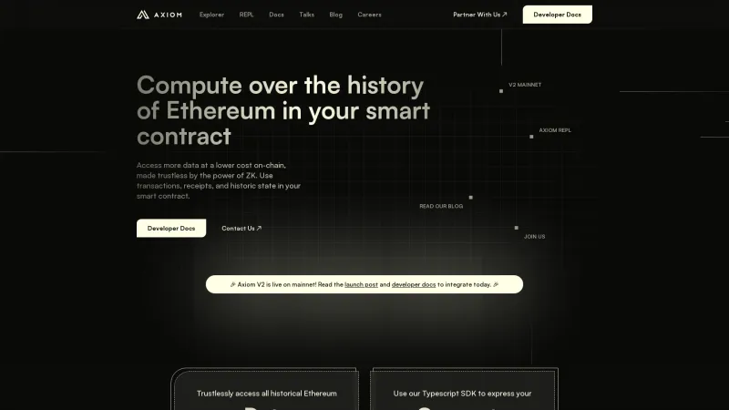 Homepage of Axiom