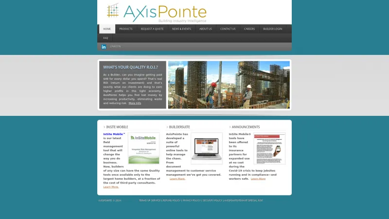 Homepage of HomeProfile