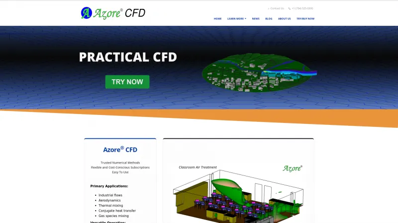 Homepage of Azore CFD