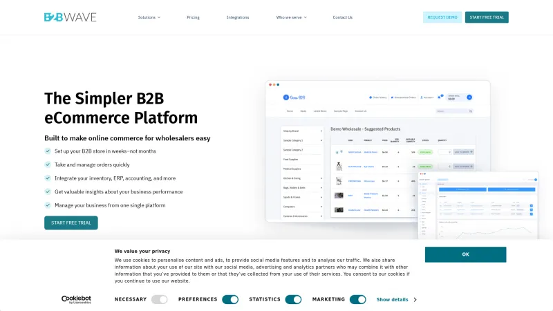 Homepage of B2B Wave