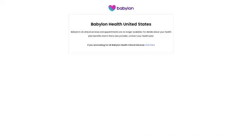 Homepage of Babylon Health