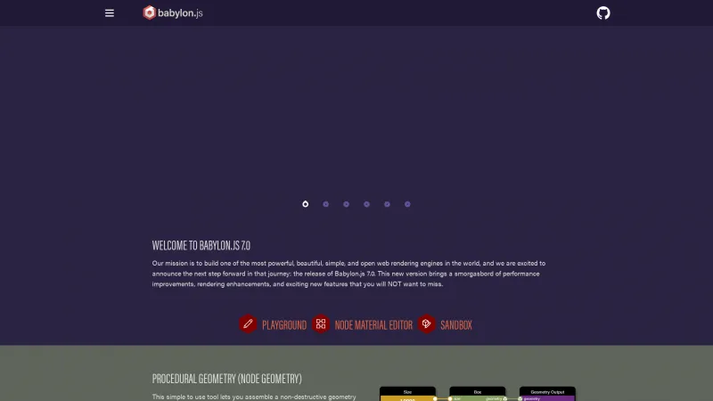 Homepage of Babylon.js