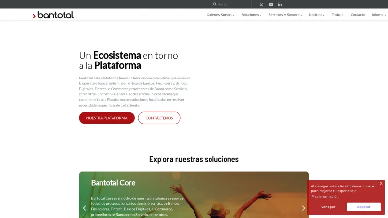 Homepage of Bantotal Banking System