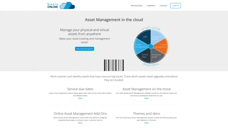 Homepage of Basic Online Asset Management