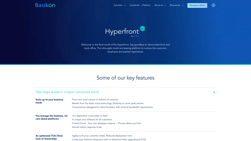 Homepage of Basikon Hyperfront