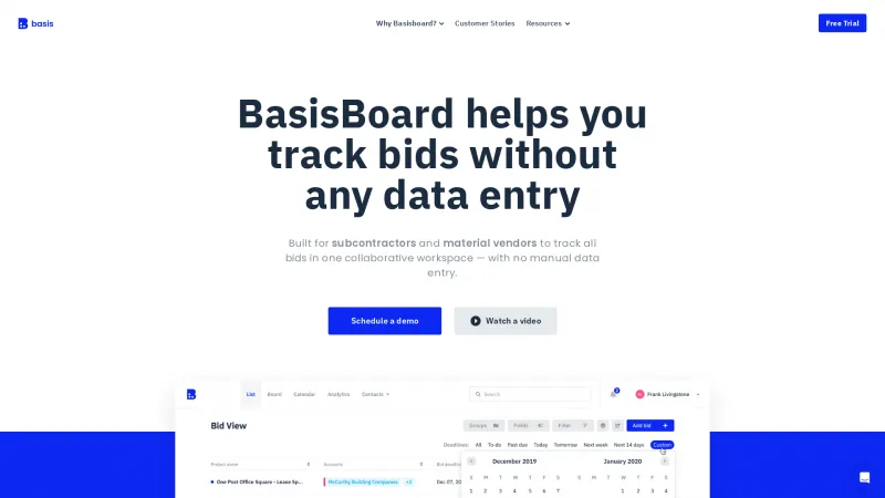 Homepage of BasisBoard