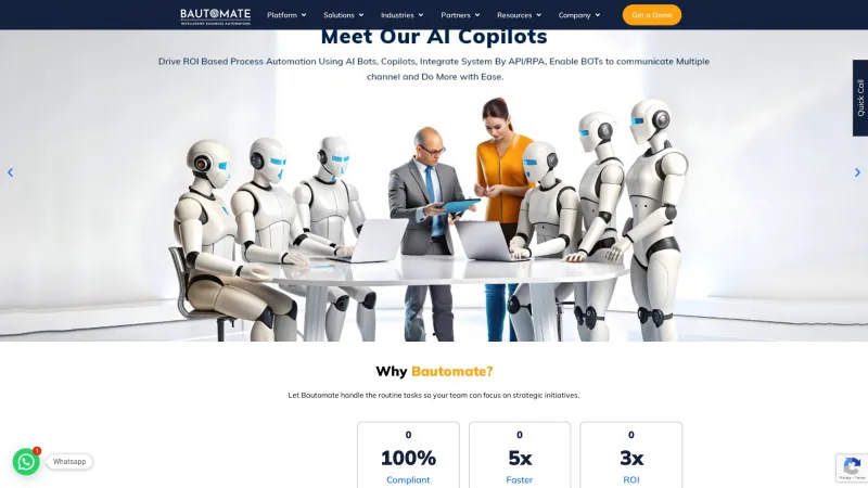 Homepage of Bautomate