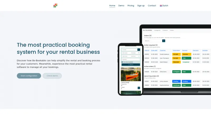 Homepage of Be-Bookable